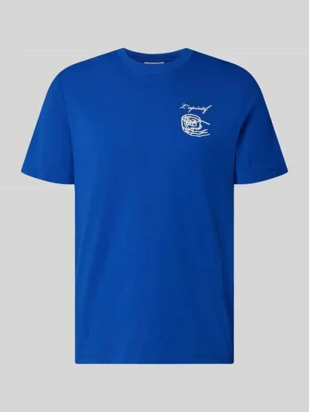 T-shirt z nadruk z motywem model EGEBJERG' Casual Friday błękitna