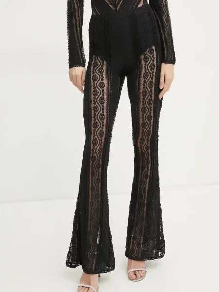 Charo Ruiz Ibiza spodnie Eana dzwony high waist czarny