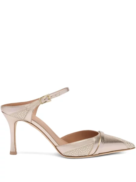 Papuci tip mules Malone Souliers de cristal auriu