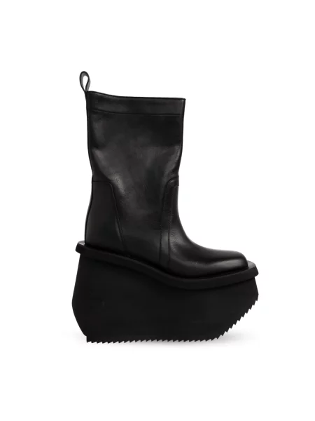 Kozaki Rick Owens skórzane na platformie czarne