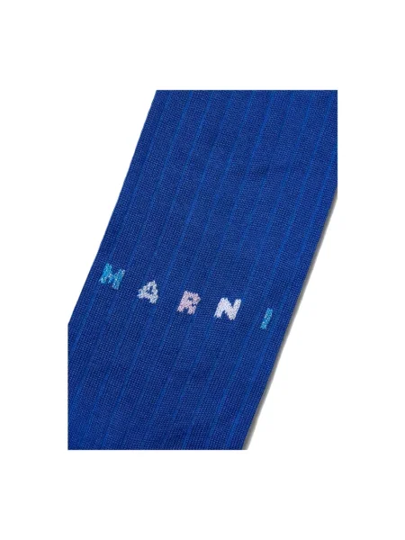 Skarpety Marni z logo niebieskie