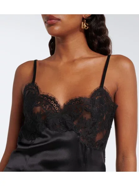 Szatén ruha Dolce&gabbana fekete