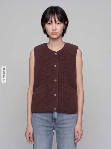 Kamizelka w stylu teddy w kroju regular fit model BABY' Only