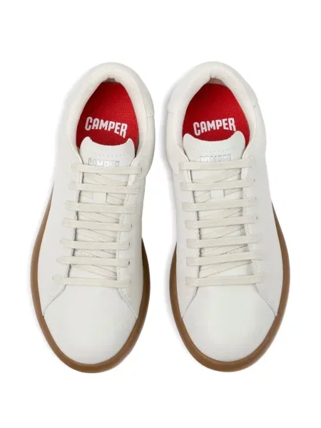 Sneakerși Camper cu șireturi din piele alb