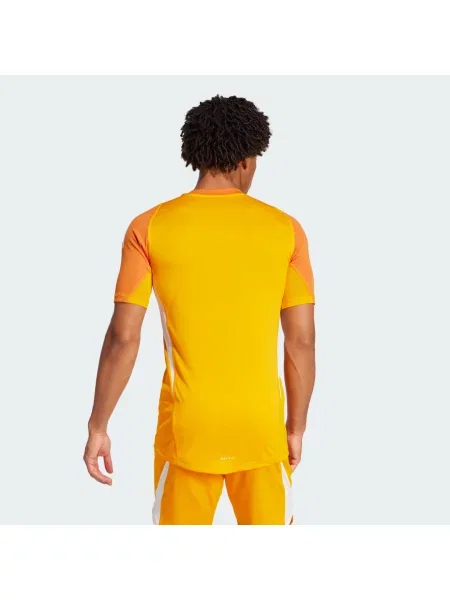 Krótka koszulka Adidas z krótkim rękawem z dżerseju pomarańczowa