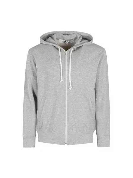 Bluza z kapturem Comme Des Garcons Play z kapturem w serca szara