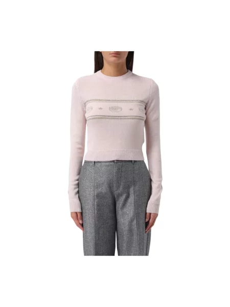 Sweter Chiara Ferragni Collection wełniany różowy