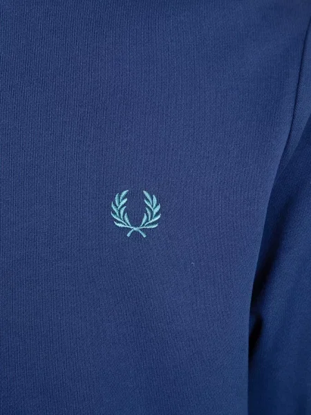 Pulover Fred Perry cu broderie albastru