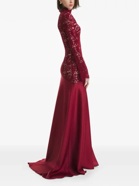 Rochie maxi 2310 Studio din dantelă lungă de costum roșu
