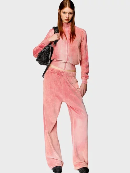 Велюрова спортивна кофта Diesel рожева