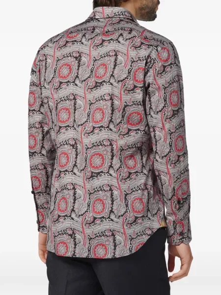 Риза Billionaire с принт с пейсли десен черно