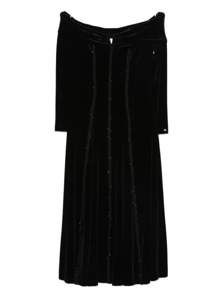 Sukienka midi Nissa z kryształkami do kolan garniturowa czarna