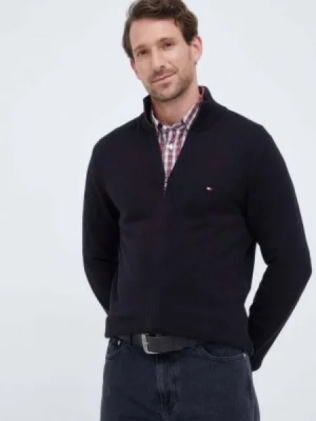 Tommy Hilfiger cardigan pentru bărbați cu negru