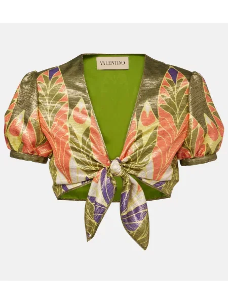 Cropp top Valentino de mătase cu imagine