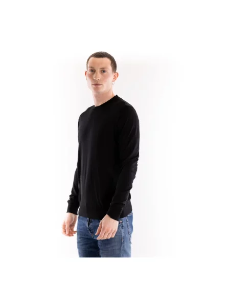 Dzianinowy sweter Paolo Pecora czarny