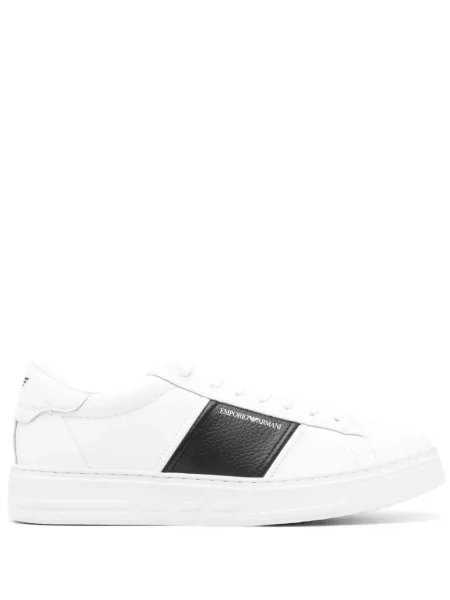 Sneakerși Emporio Armani din piele alb
