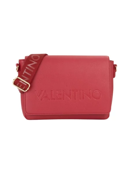 Lniana torebka Valentino By Mario Valentino czerwona