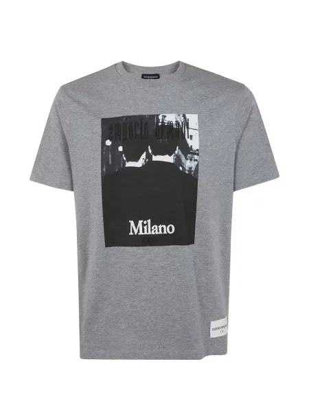 Tricou Emporio Armani cu imagine gri