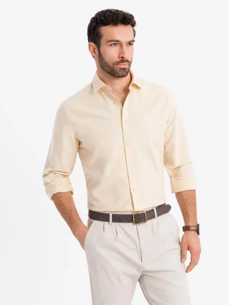 Cămașă Ombre din țesătură twill galben