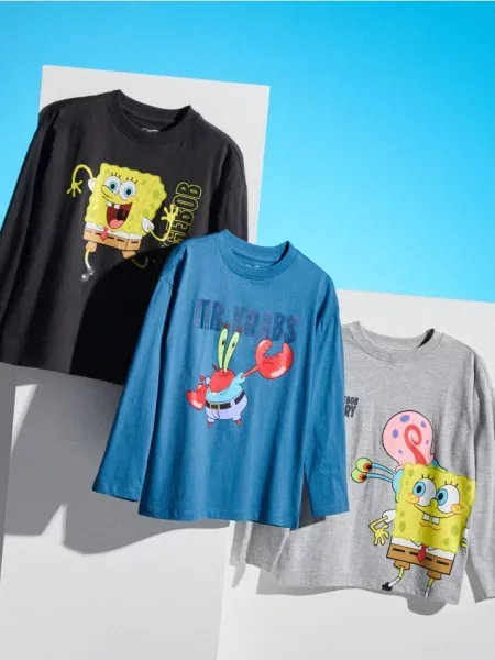 Sinsay trička 3 kusy SpongeBob vícebarevná