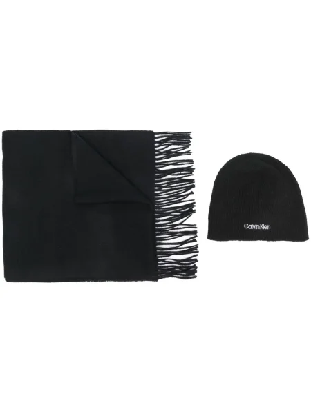 Fular Calvin Klein cu broderie negru