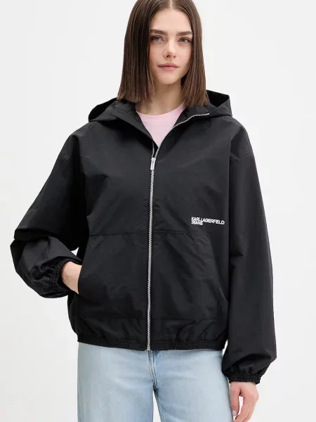 Karl Lagerfeld Jeans kurtka sportowa z bawełny czarna