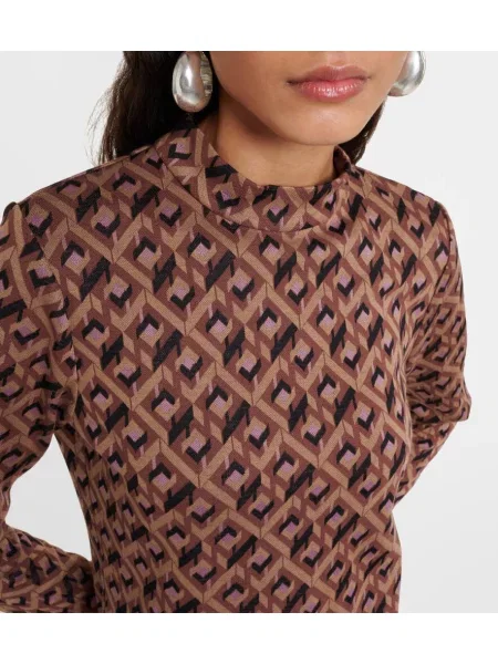 Pulover Diane Von Furstenberg cu imagine maro