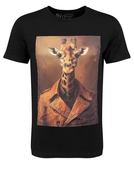 Key Largo Tricou bej / maro / maro coniac negru