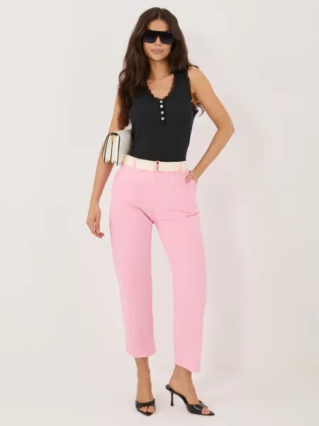 Pantaloni Italy Moda roz