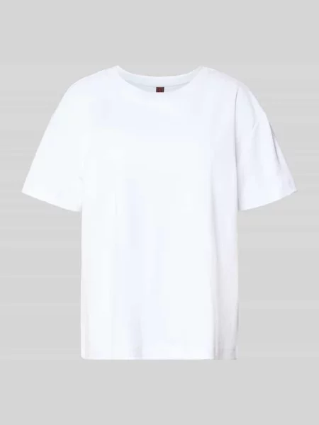 T-shirt z okrągłym dekoltem Stefanel biała