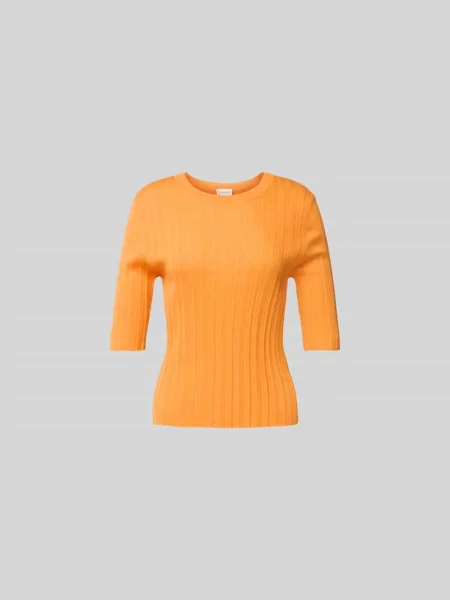 T-shirt z mieszanki wełny i jedwabiu Closed pomarańczowa