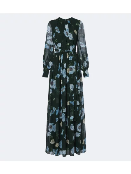 Rochie Erdem de mătase cu model floral