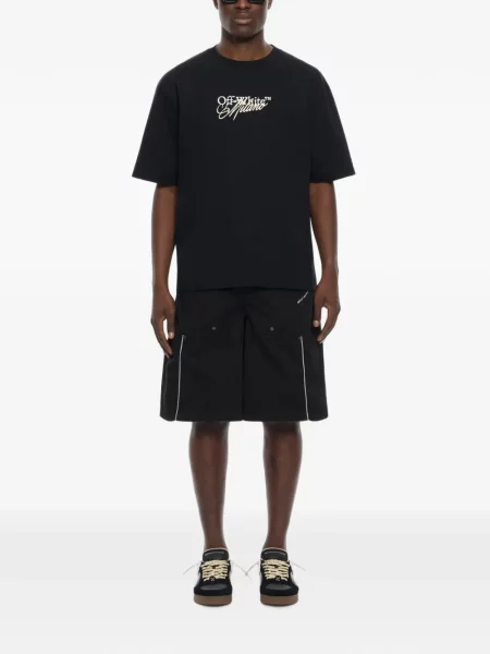 Pantaloni scurți Off-white cu imagine alb