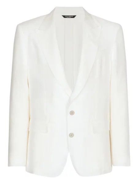 Laneni blejzer Dolce & Gabbana bijela