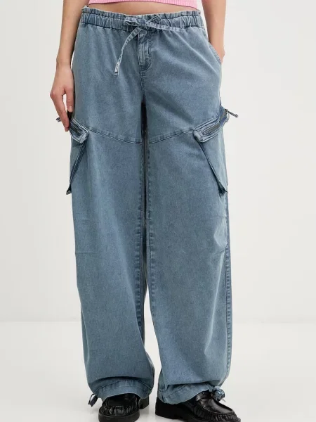 Guess Originals hlače cargo za žene plava