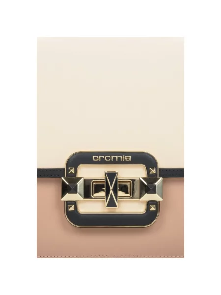 Сумка-трапеція шкіряна пудрова Cromia IT Jewel