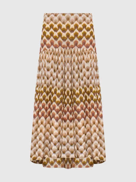 Спідниця міді з люрексом Missoni бежева