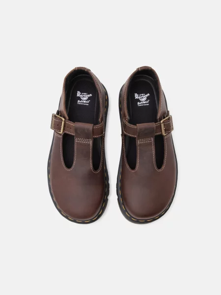 Dr. Martens Baleríny s ramienkom ZebZag tmavohnedá