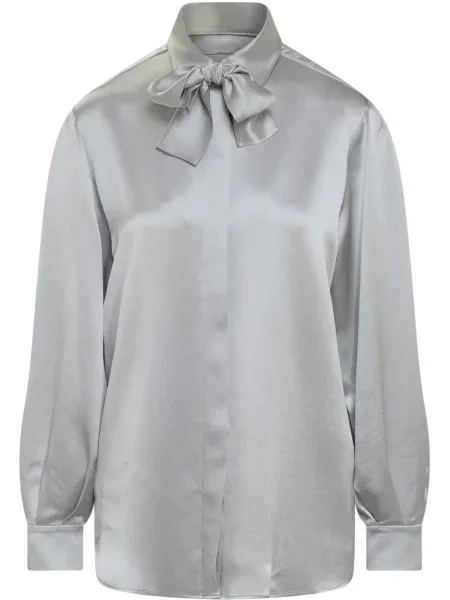 Koszula Alberta Ferretti z kokardką szara