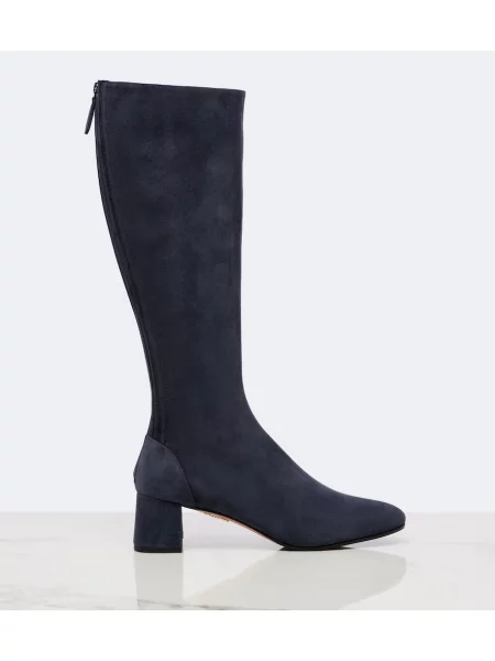 Semišové čižmy Aquazzura modrá