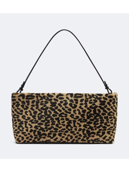 Geantă plic Amanu cu imagine cu model leopard bej