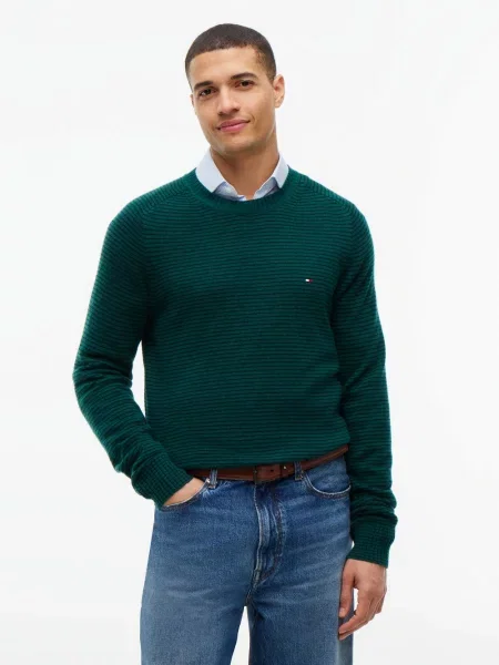 Tommy Hilfiger wełniany sweter Mężczyźni Wełna M zielony