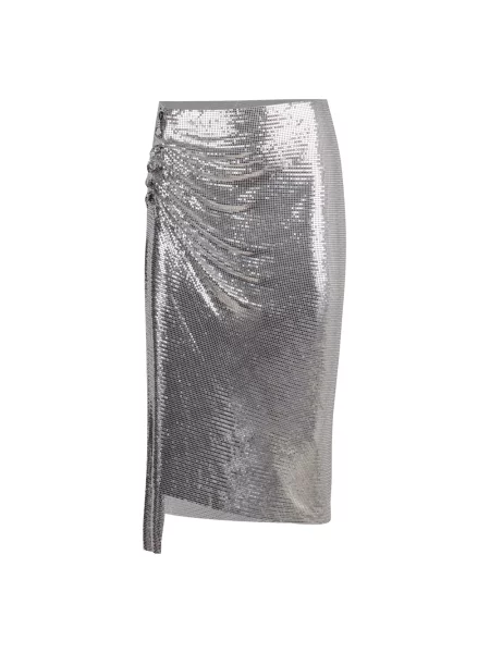 Spódnica Paco Rabanne asymetryczna drapowana szara