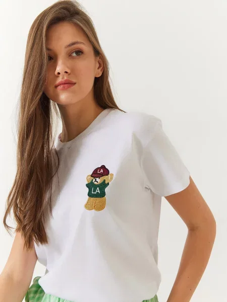 Bianco Lucci Tricou galben muștar / verde închis / roșu carmin alb