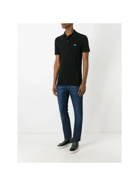 Koszulka polo o kroju slim fit z czystej bawełny Lacoste czarna