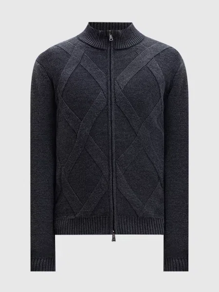 Кардиган з вовни мериноса у візерунок Cashmere&whiskey сірий