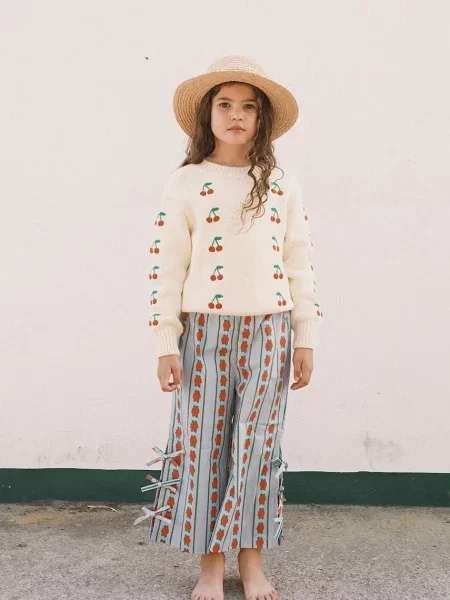 Tinycottons Dětský svetr MINI CHERRIES SWEATER žlutý