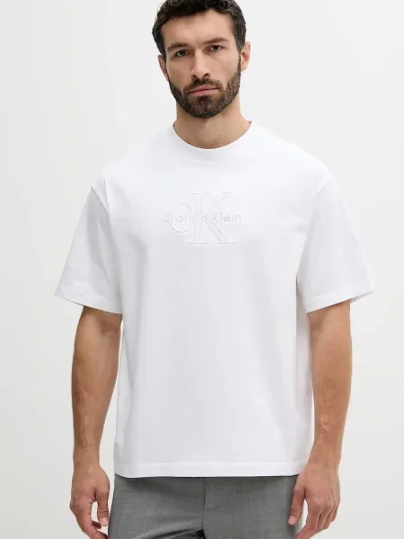 Tricou Calvin Klein Hi Low Emb Jersey Tee White L alb