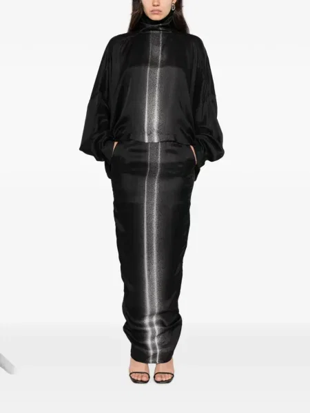 Fusta maxi Rick Owens cu volane cu gradient negru
