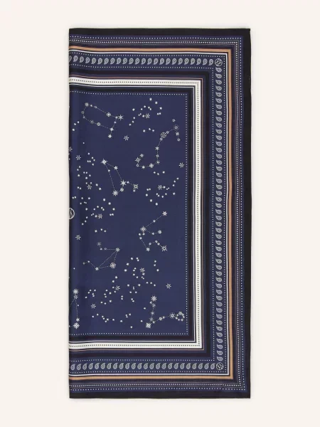 Lescarf Szalik Jedwabny blau biała